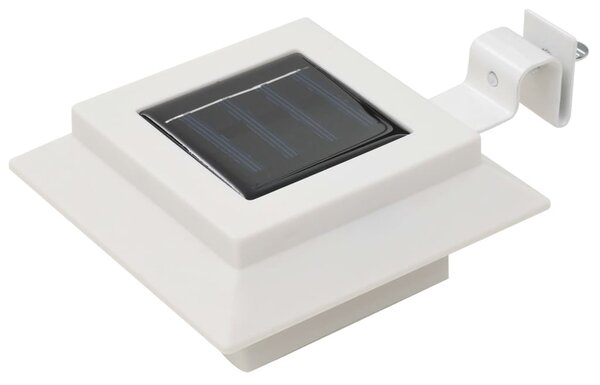Lampy solarne do ogrodu, 12 szt., LED, kwadratowe, 12 cm, białe