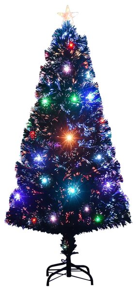 Sztuczna choinka z LED i stojakiem 120 cm, włókno optyczne