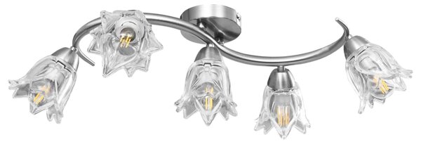 Lampa sufitowa ze szklanymi kloszami na 5 żarówek E14, tulipany