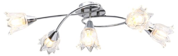 Lampa sufitowa ze szklanymi kloszami na 5 żarówek E14, tulipany