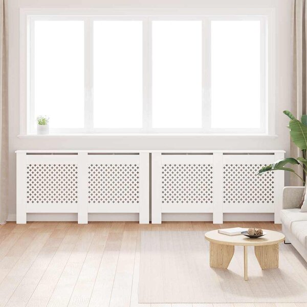 Osłony na kaloryfer, 2 szt., białe, 152x19x81,5 cm, MDF