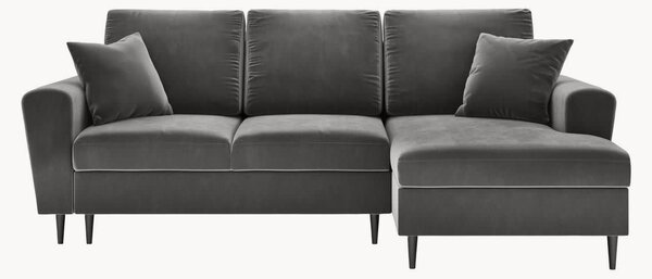 Sofa narożna o wyglądzie aksamitu z funkcją przechowywania Kyoto (4-osobowa)