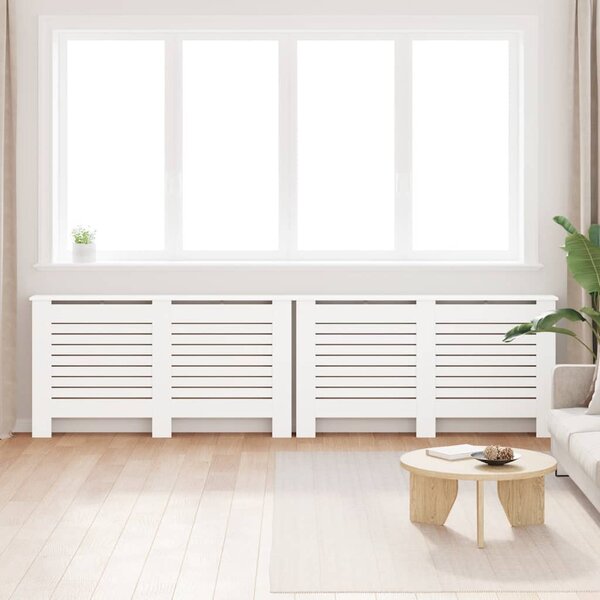Osłony na kaloryfer, 2 szt., białe, 152x19x81,5 cm, MDF