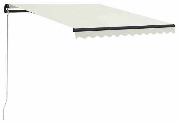 Ręcznie zwijana markiza z LED, 300 x 250 cm, kremowa