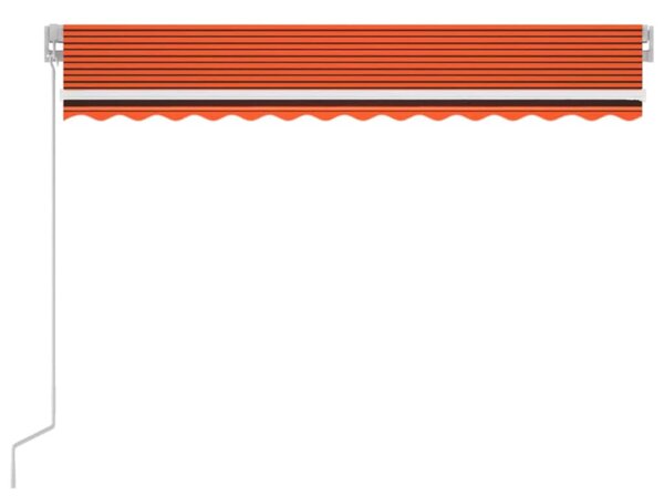 Ręcznie zwijana markiza z LED, 350x250 cm, pomarańczowo-brązowa