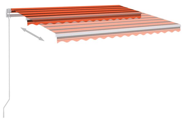 Ręcznie zwijana markiza z LED, 300x250 cm, pomarańczowo-brązowa
