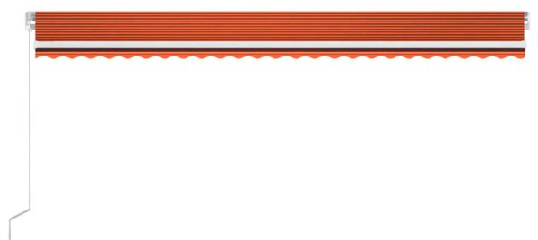 Ręcznie zwijana markiza z LED, 600x300 cm, pomarańczowo-brązowa