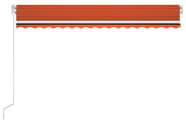 Ręcznie zwijana markiza z LED, 450x300 cm, pomarańczowo-brązowa