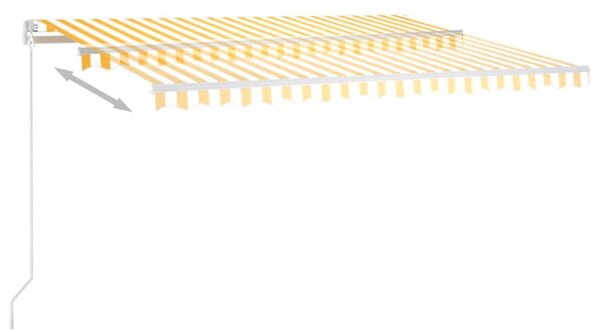Ręcznie zwijana markiza, 450x350 cm, żółto-biała