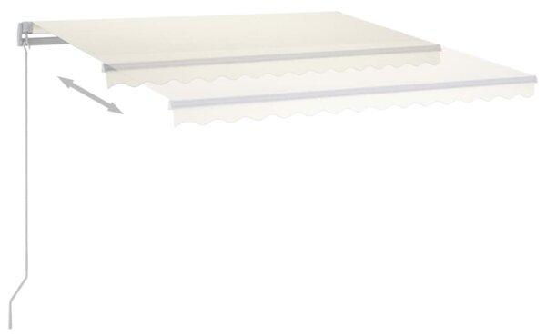 Ręcznie zwijana markiza z LED, 450x350 cm, kremowa