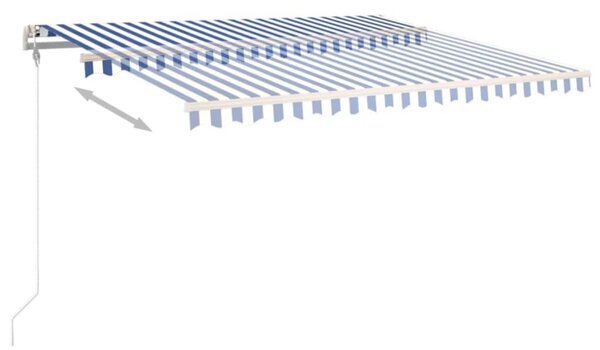 Automatycznie zwijana markiza, 450x350 cm, niebiesko-biała