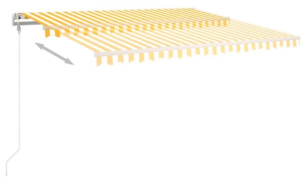 Automatycznie zwijana markiza, 450x350 cm, żółto-biała