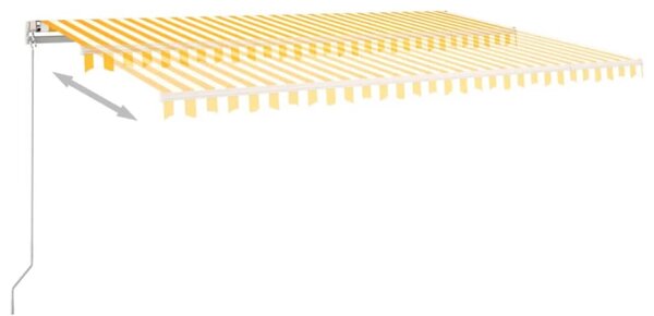 Ręcznie zwijana markiza, 500x350 cm, żółto-biała