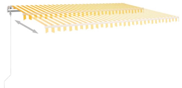 Automatycznie zwijana markiza, 500x350 cm, żółto-biała
