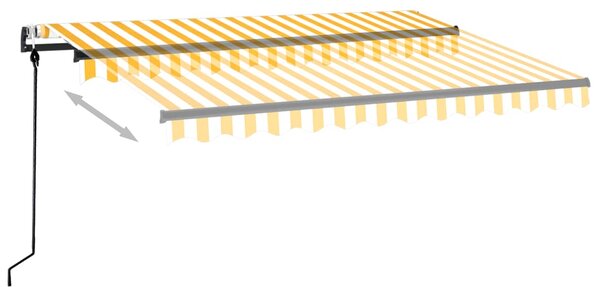 Automatycznie zwijana markiza, 350 x 250 cm, żółto-biała
