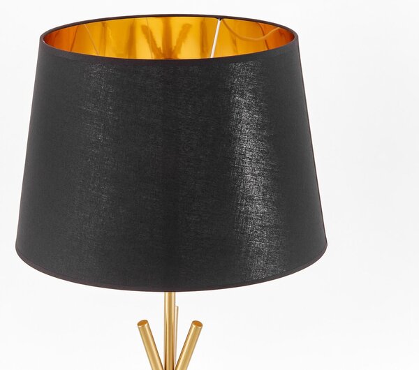 LAMPA STOJĄCA PODŁOGOWA CZARNO-MOSIĘŻNA MERINO