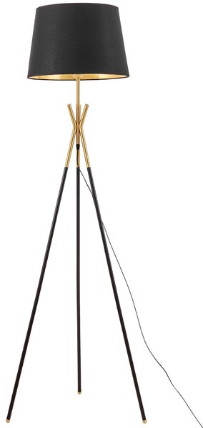 LAMPA STOJĄCA PODŁOGOWA CZARNO-MOSIĘŻNA MERINO
