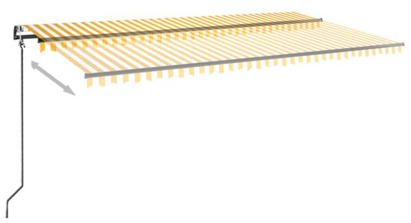 Automatycznie zwijana markiza, 600x350 cm, żółto-biała