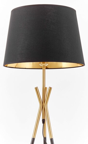 LAMPA STOJĄCA PODŁOGOWA CZARNO-MOSIĘŻNA MERINO