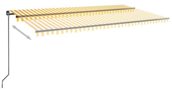 Ręcznie zwijana markiza z LED, 600x350 cm, żółto-biała