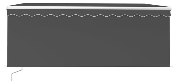 Ręcznie zwijana markiza z zasłoną i LED, 3x2,5 m, antracytowa