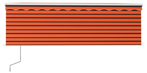 Automatyczna markiza z zasłoną, 4x3 m, pomarańczowo-brązowa