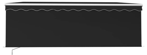 Ręcznie zwijana markiza z zasłoną i LED, 4x3 m, antracytowa