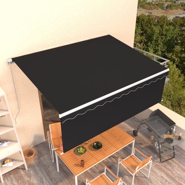 Ręcznie zwijana markiza z zasłoną, 4x3 m, antracytowa