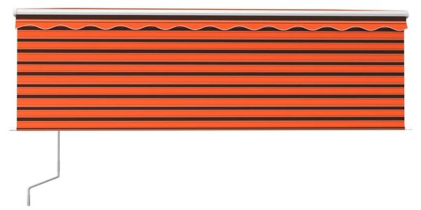 Automatyczna markiza z zasłoną, 4,5x3 m, pomarańcz-brąz