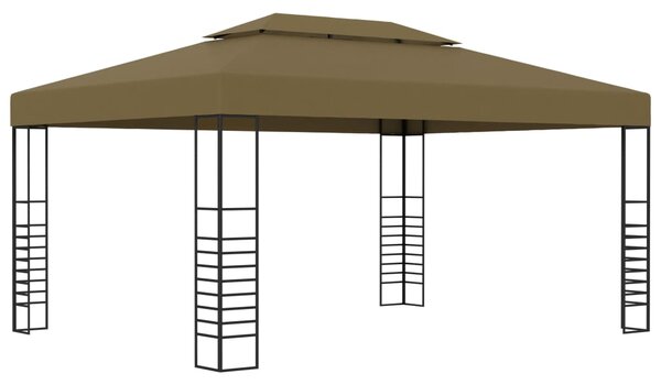 Altana ze sznurem lampek LED, 3x4 m, kolor taupe