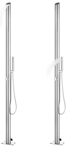 Prysznic ogrodowy z brązową podstawą, 225 cm, stal nierdzewna