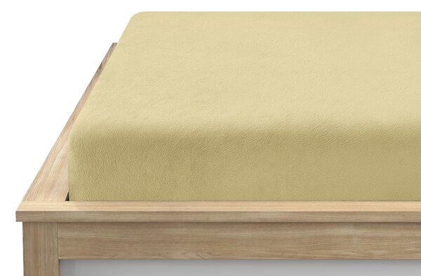 Prześcieradło z mikropluszu SOFT 180x200 cm żółte