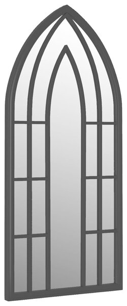 Lustro do wnętrz, czarne, 100x45 cm, żelazne