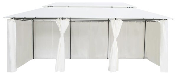 Altana z zasłonami, 600x298x270 cm, biała, 180 g/m²