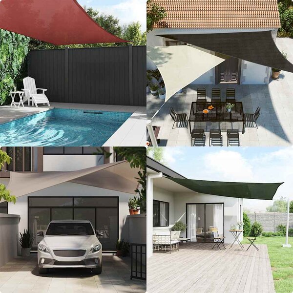Żagiel przeciwsłoneczny, 160 g/m², biały, 5x7 m, HDPE