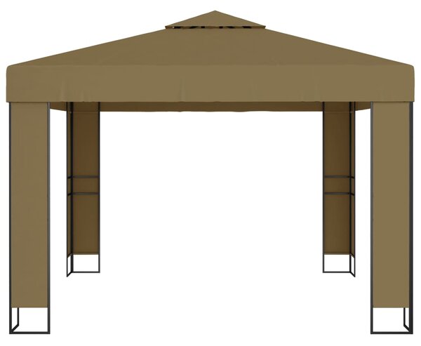 Altana z podwójnym dachem, 3x3x2,7 m, taupe, 180 g/m²