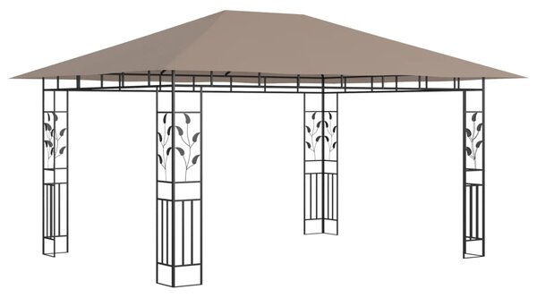 Altana ogrodowa z moskitierą, 4x3x2,73 m, kolor taupe, 180 g/m²