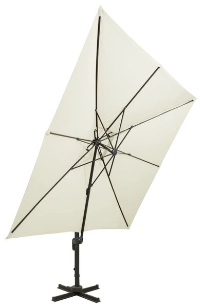 Parasol ogrodowy Cantilever z podwójnym blatem 300x300 cm, piaskowy