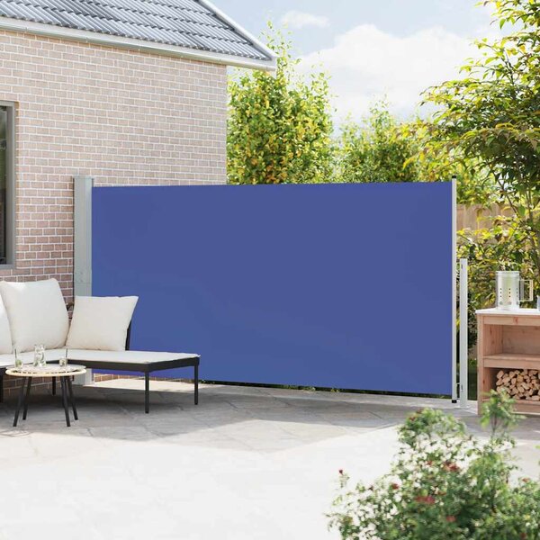 Zwijana markiza boczna na taras, 180x500 cm, niebieska