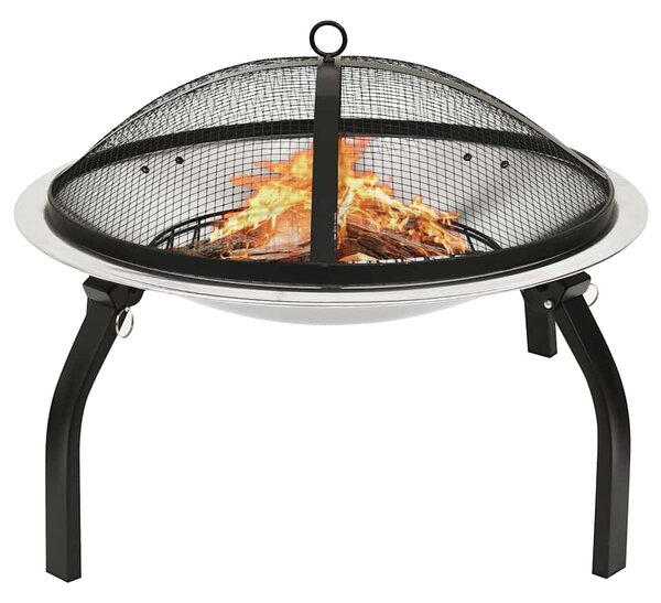 Palenisko i grill 2-w-1, z pogrzebaczem, 56x56x49 cm, stal