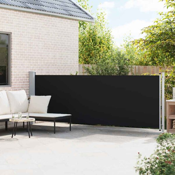 Wysuwana markiza boczna na taras, 140 x 600 cm, czarna