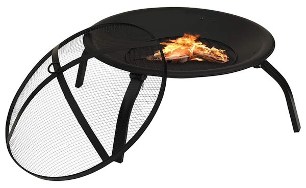 Palenisko i grill 2-w-1, z pogrzebaczem, 56x56x49 cm, stal