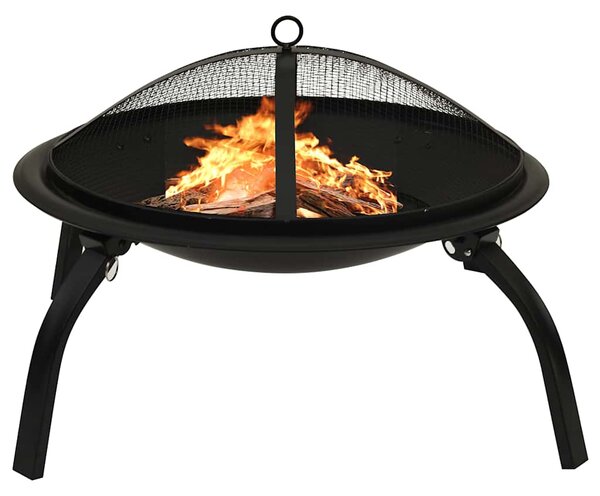 Palenisko i grill 2-w-1, z pogrzebaczem, 56x56x49 cm, stal