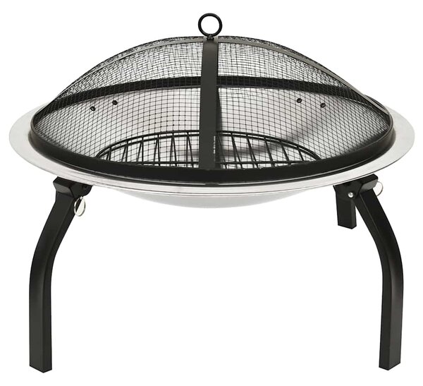 Palenisko i grill 2-w-1, z pogrzebaczem, 56x56x49 cm, stal