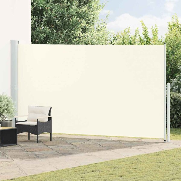 Zwijana markiza boczna na taras, 200x500 cm, kremowa