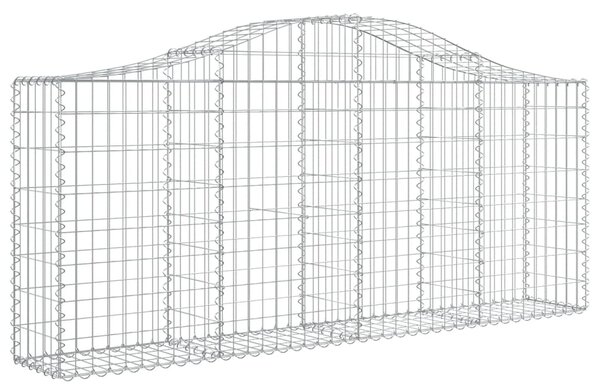 Kosze gabionowe, 2 szt, 200x30x80/100 cm, galwanizowane żelazo