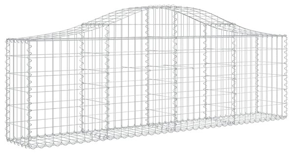 Kosze gabionowe, 2 szt, 200x30x60/80 cm, galwanizowane żelazo