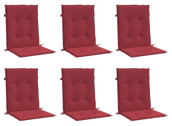 Poduszki na krzesła ogrodowe 6 szt., winna czerwień 100x50x3 cm