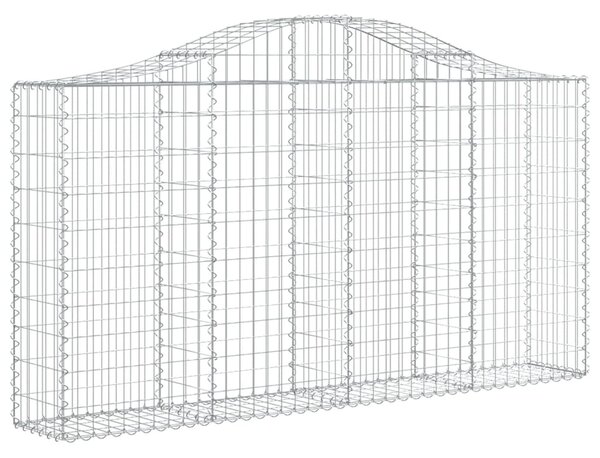 Kosze gabionowe, 2 szt, 200x30x100/120 cm, galwanizowane żelazo