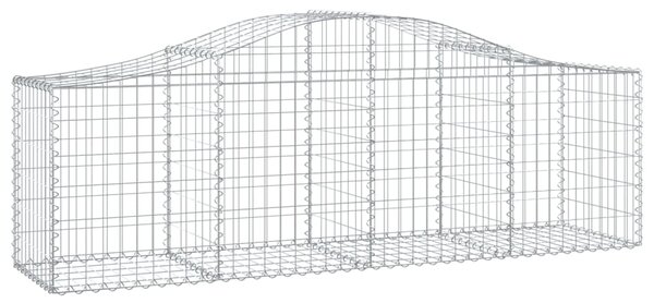Kosze gabionowe, 2 szt, 200x50x60/80 cm, galwanizowane żelazo